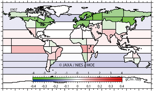 fig. レベル4A吸収排出量の全球分布